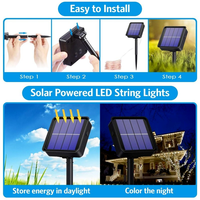 5M/10M20M30M odkryty Solar drut miedziany LED bajkowe oświetlenie do ogrodu świąteczne dekoracje świąteczne wieniec. 3